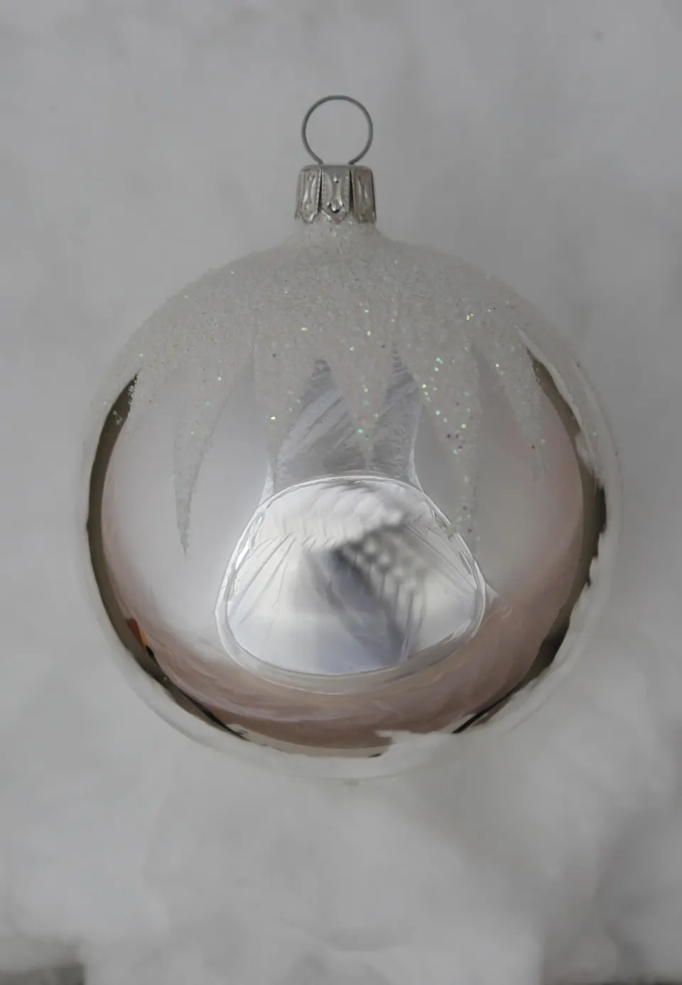 lauschaer-glas-christbaumschmuck-sortiment-silber-mit-schneedach-41-teile-mit-gl image 1