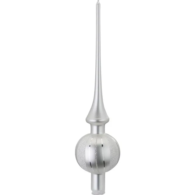 inge-glas-manufaktur-traditionelle-streifen-christbaumspitze-30-cm-wei-matt image 1