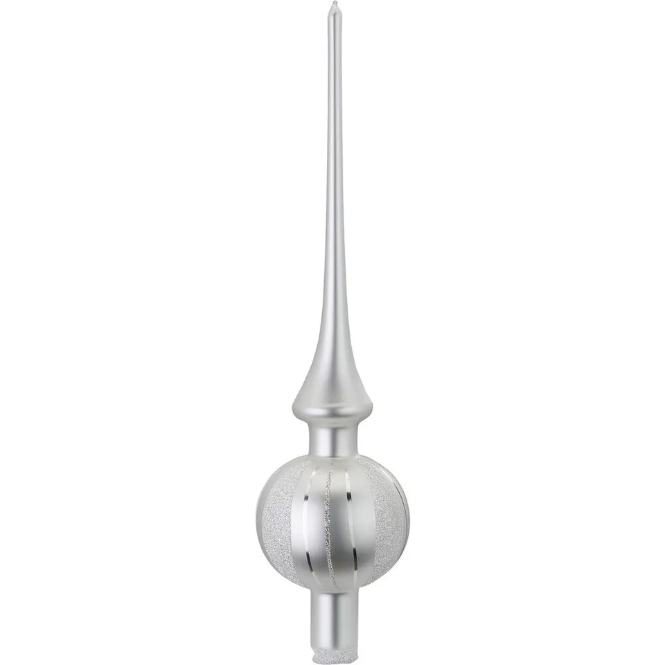 inge-glas-manufaktur-traditionelle-streifen-christbaumspitze-30-cm-wei-matt image 1