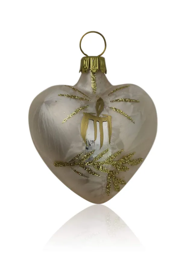 lauschaer-glas-christbaumschmuck-herzen-klein-eislack-champagner-mit-kerze-4-st- image 1