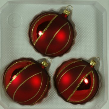 lauschaer-glas-kugeln-dunkelrot-matt-mit-streifen-3-st-ck-8-cm-christbaumschmuck image 1