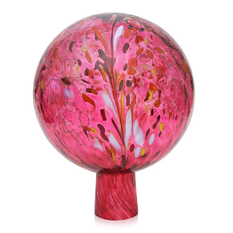 lauschaer-glas-gartenkugel-rosenkugel-rubinrot-h-15-cm-d-12-cm-mit-granulat image 1