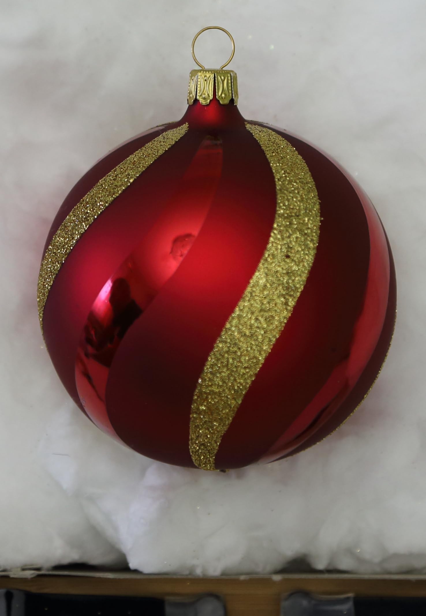 lauschaer-glas-christbaumschmuck-sortiment-dunkelrot-matt-mit-dekor-39-teile-mit image 2