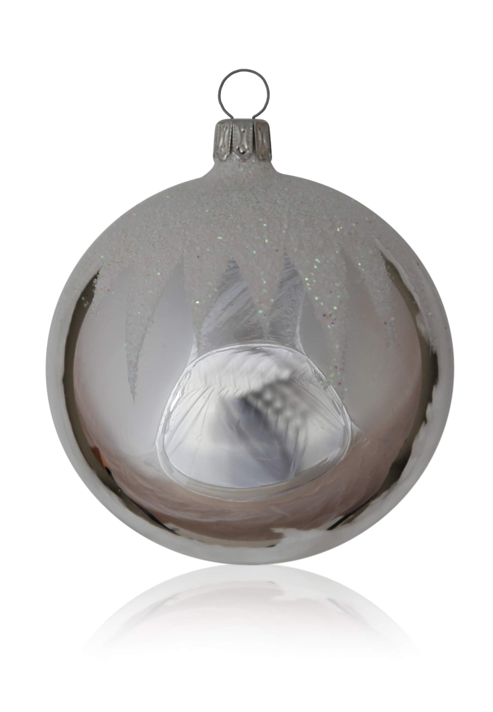 lauschaer-glas-christbaumkugeln-silber-mit-schneedachdekor-5-st-ck-d-5cm image 1