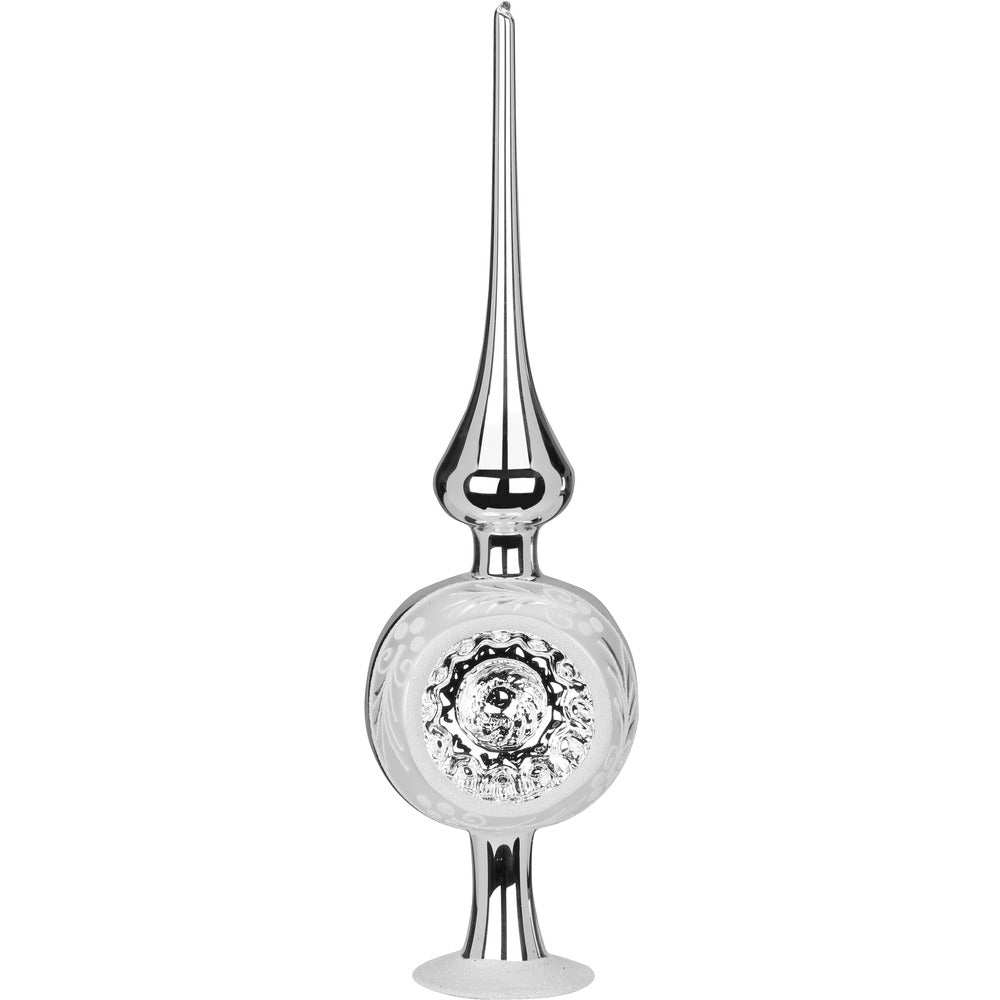inge-glas-traditioneller-reflex-baumspitze-25-cm-silber-glanz image 1