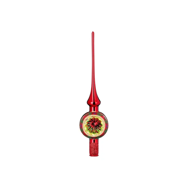 inge-glas-funkelnder-reflex-baumspitze-30-cm-rot-glanz image 1