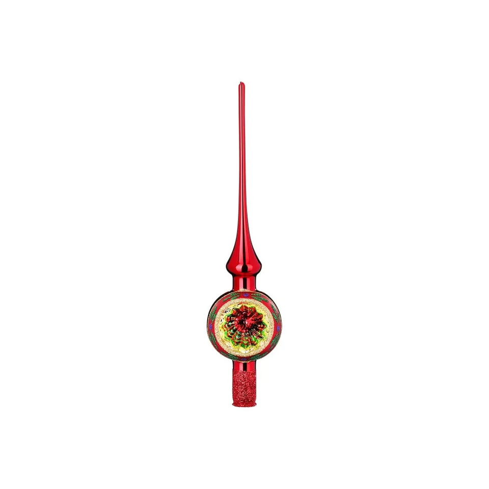 inge-glas-funkelnder-reflex-baumspitze-30-cm-rot-glanz image 1
