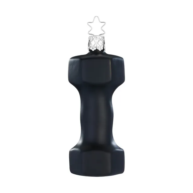 inge-glas-hantel-christbaumschmuck-glas-10-cm-schwarz image 1