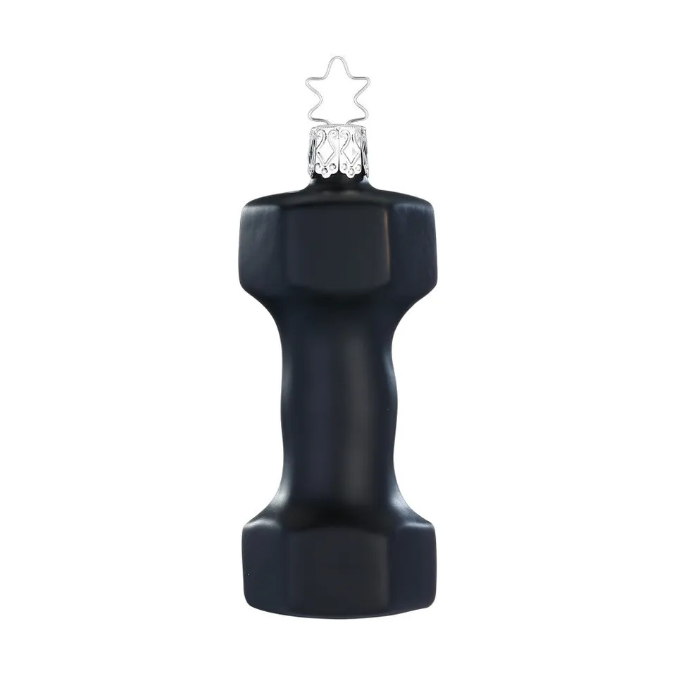 inge-glas-hantel-christbaumschmuck-glas-10-cm-schwarz image 1