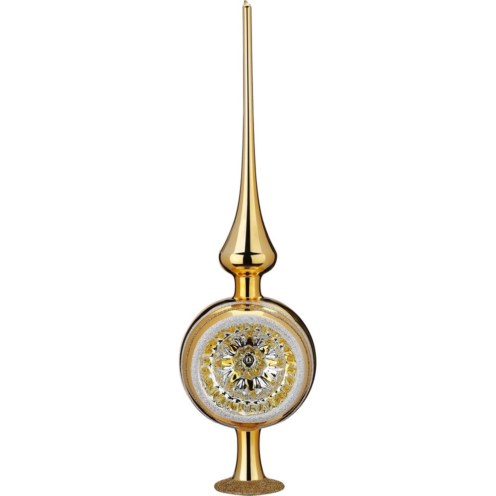 inge-glas-ornament-reflex-baumspitze-glas-inkagold-glanz-36-cm image 1