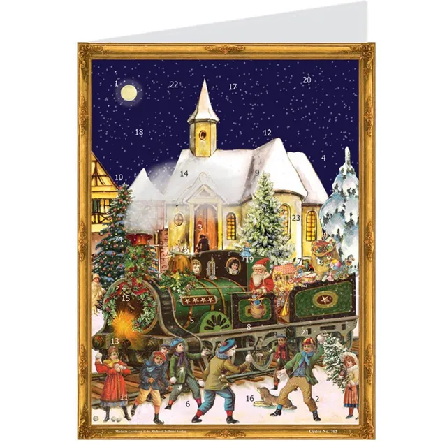 sellmer-verlag-postkarten-adventskalender-weihnachtszug-a6-kalender-zum-verschic image 1