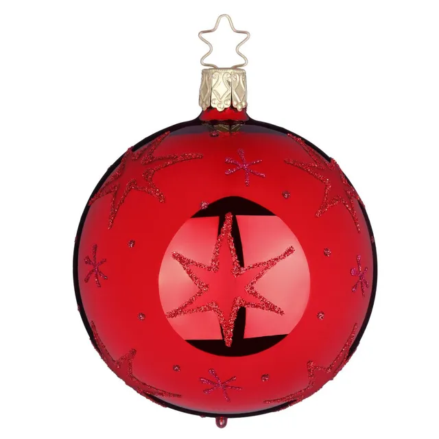 inge-glas-funkelnde-sterne-christbaumkugel-glas-8-cm-rot image 1