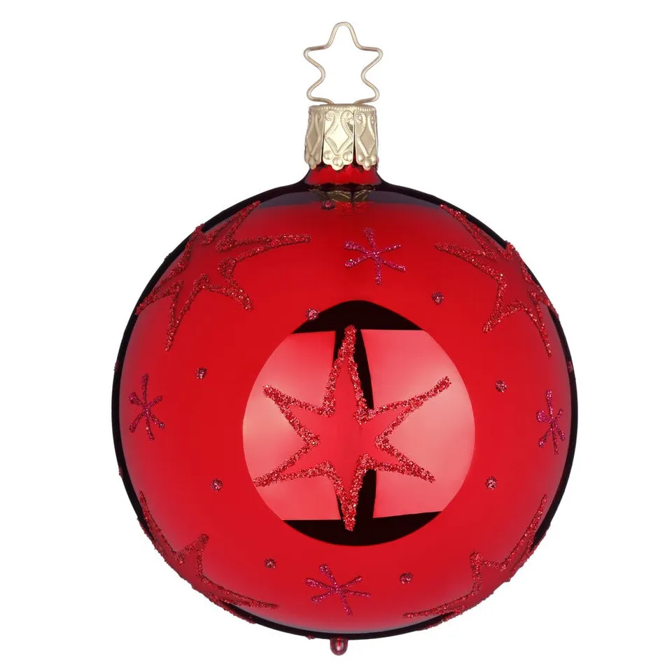 inge-glas-funkelnde-sterne-christbaumkugel-glas-8-cm-rot image 1