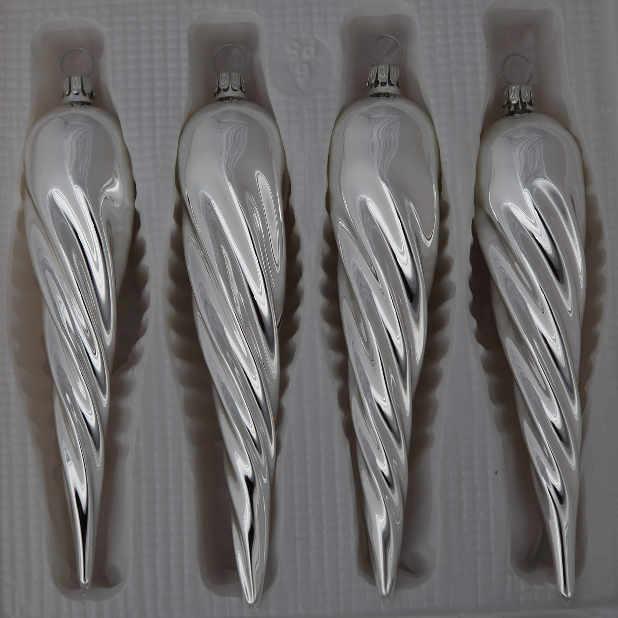 lauschaer-glas-christbaumschmuck-eiszapfen-dick-silber-glanz-4-st-ck-mundgeblase image 2