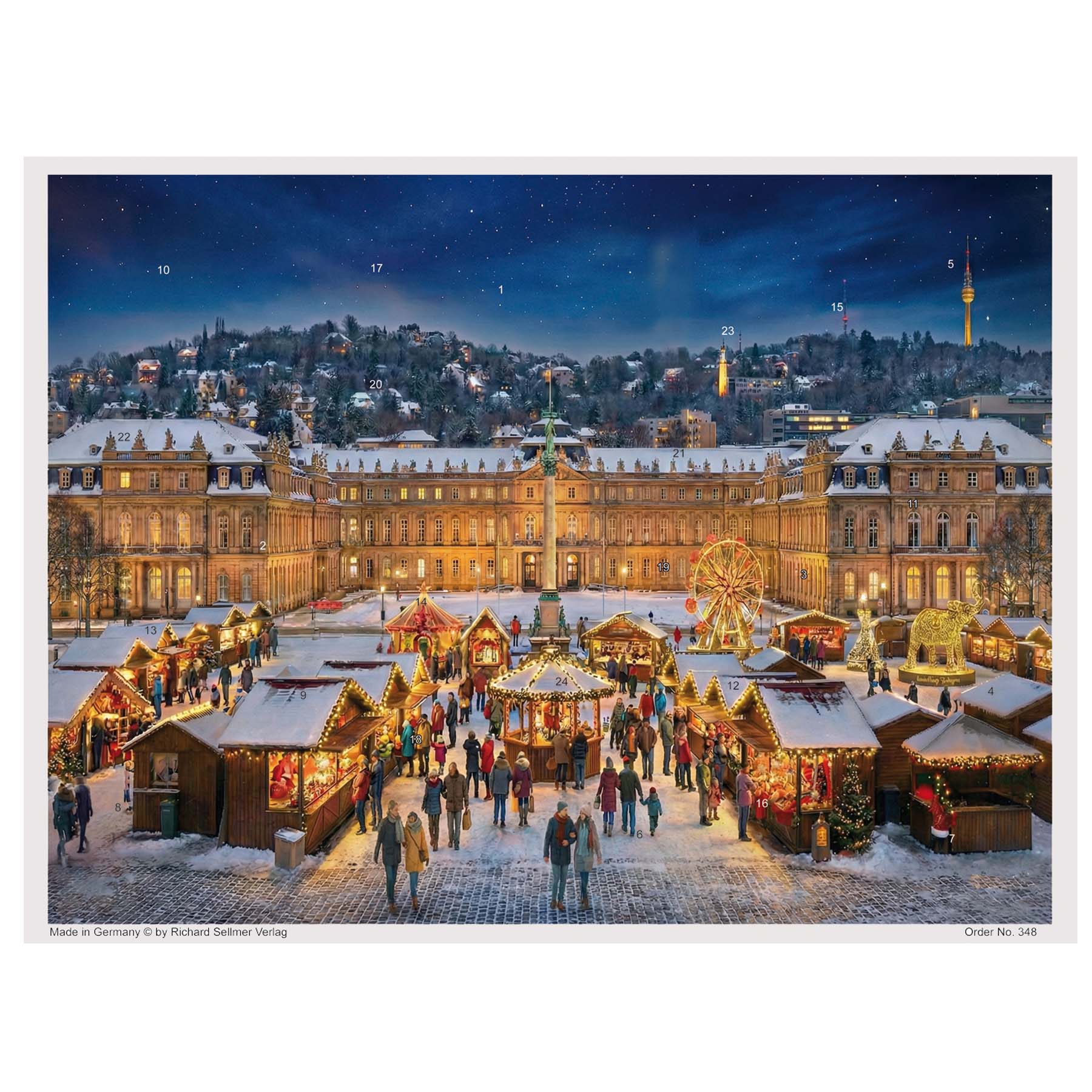 sellmer-verlag-adventskalender-schlossplatz-stuttgart-a3-st-dte-motiv image 1