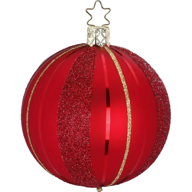 inge-glas-traditionelle-streifen-christbaumkugel-glas-10-cm-rot image 1
