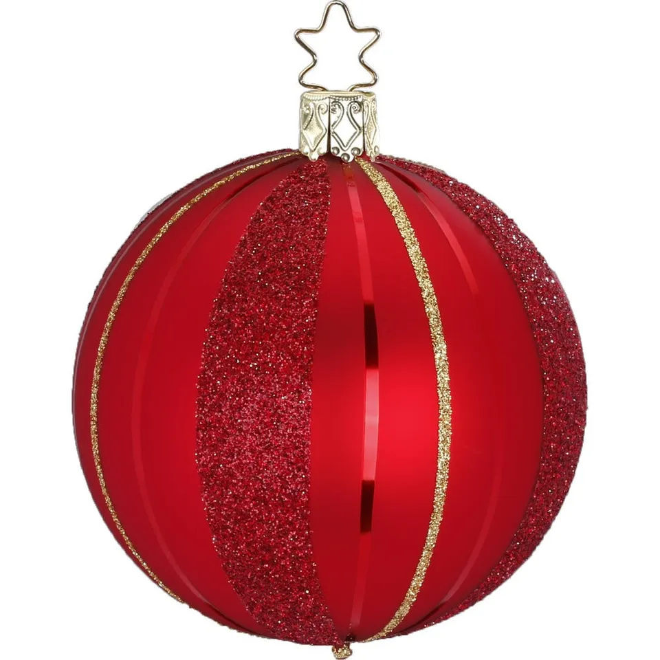 inge-glas-traditionelle-streifen-christbaumkugel-glas-10-cm-rot image 1