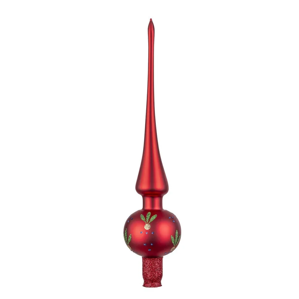 inge-glas-bl-tenfunkeln-baumspitze-27-cm-rot-matt image 1