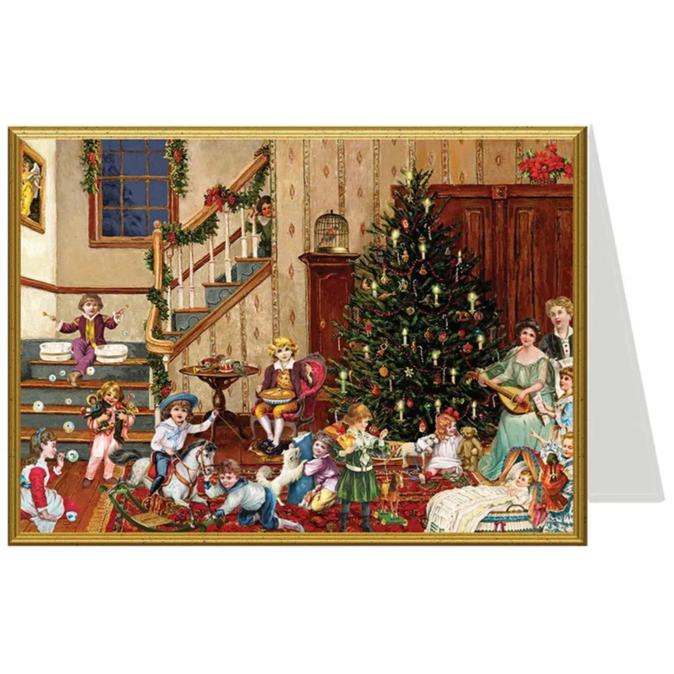 sellmer-verlag-weihnachtskarte-weihnachtsabend-viktorianisches-wohnzimmer-querfo image 1