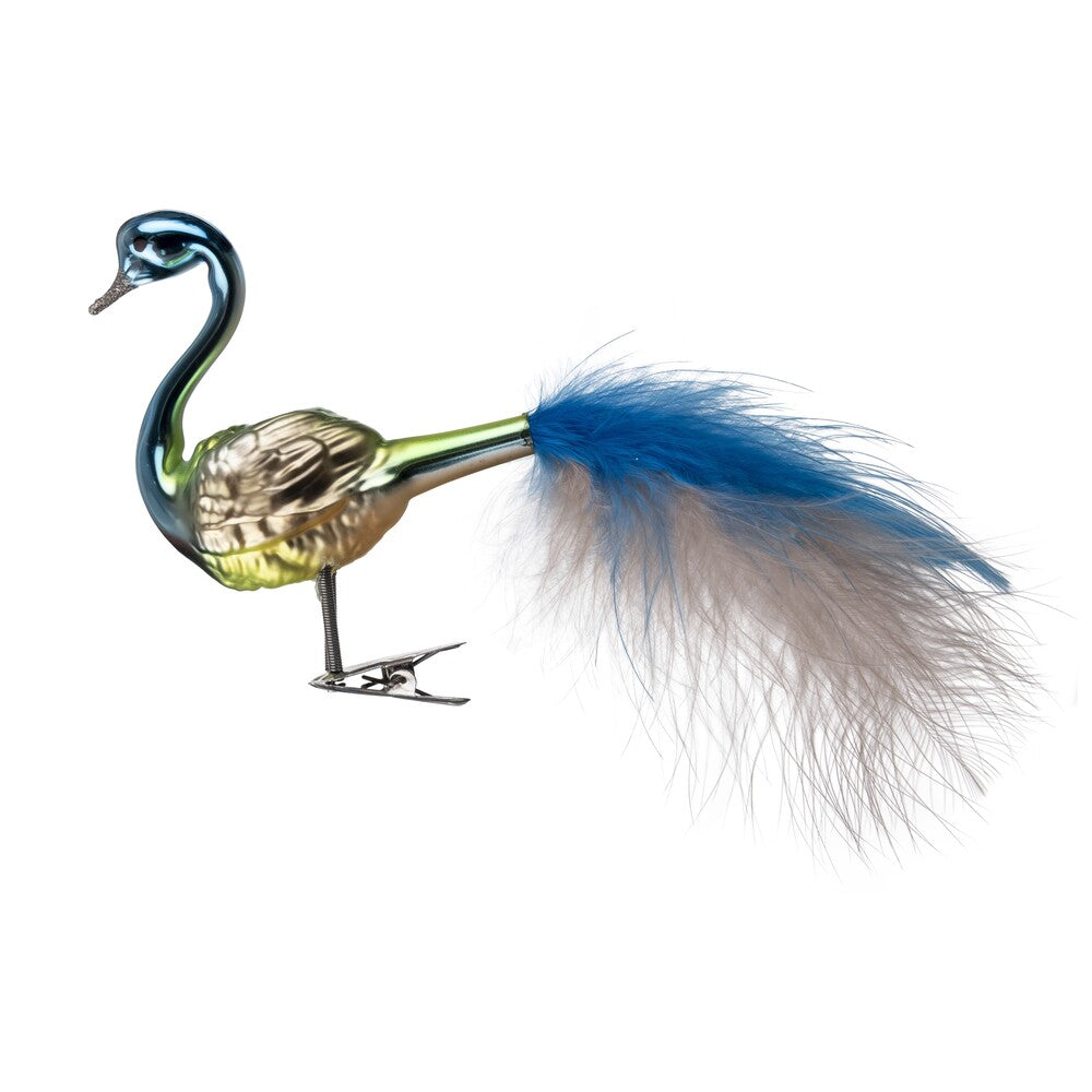 inge-glas-manufaktur-kleiner-pfau-glasanh-nger-7-5-cm-gr-n image 1