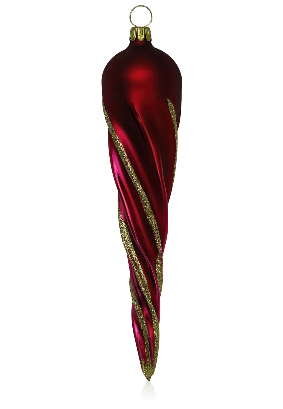 lauschaer-glas-christbaumschmuck-eiszapfen-dick-dunkelrot-matt-mit-dekor-4-st-ck image 1