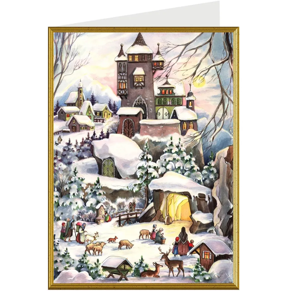 sellmer-verlag-weihnachtskarte-an-der-burg-b6-mit-umschlag image 1