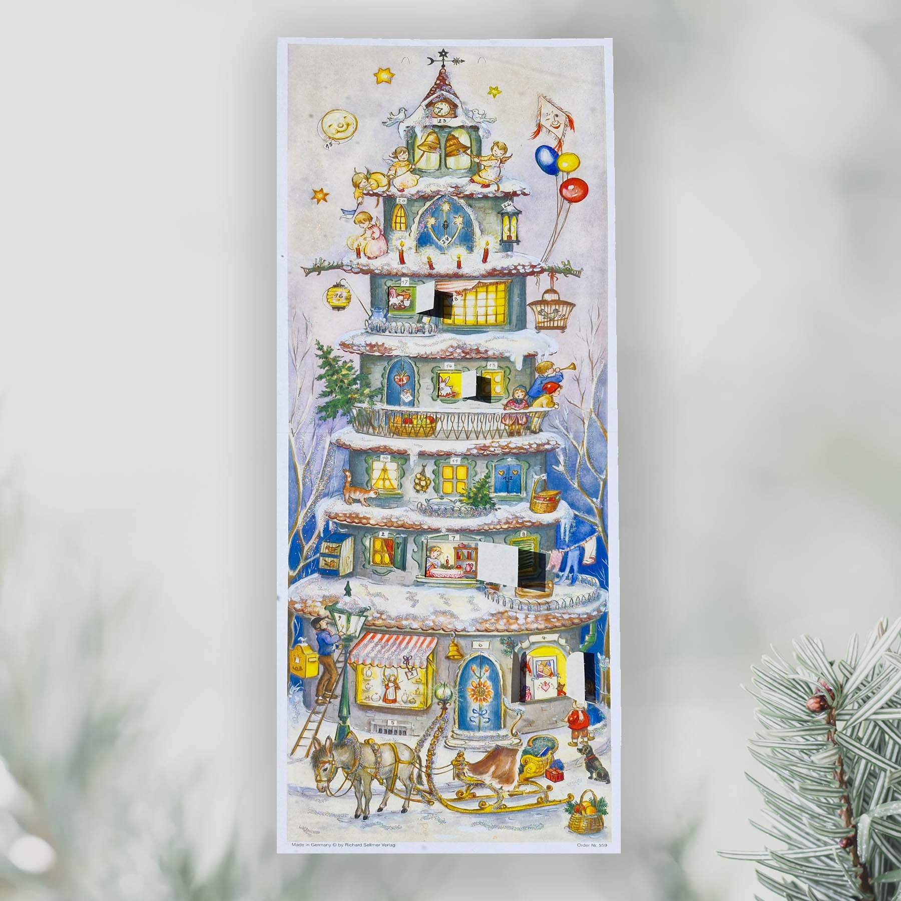 sellmer-verlag-panorama-adventskalender-weihnachtspyramide-historischer-nachdruc image 2