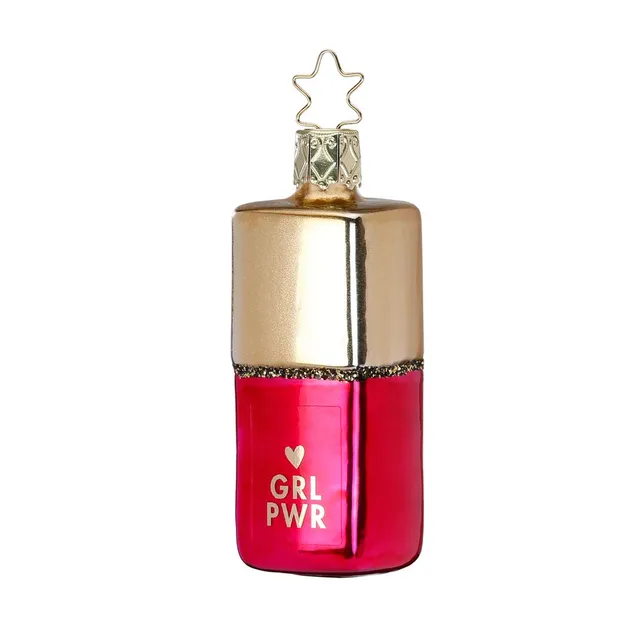 inge-glas-girlpower-christbaumanh-nger-glas-8-cm-rosa image 1