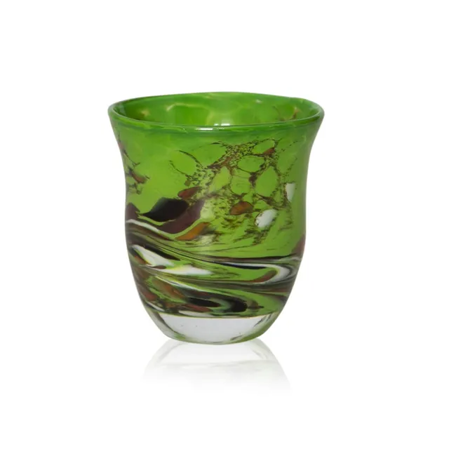 lauschaer-glas-windlicht-aus-glas-mit-granulat-gr-n-h-13cm image 1
