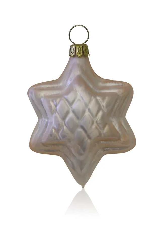lauschaer-glas-christbaumschmuck-sterne-eislack-champagner-4-st-ck-mundgeblasen- image 1