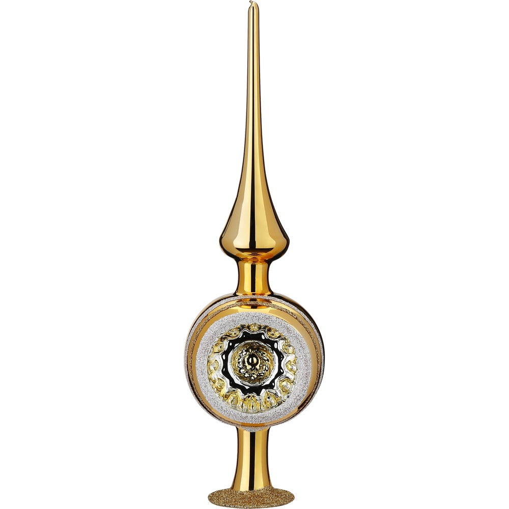 inge-glas-ornament-reflex-baumspitze-25-cm-inkagold-glanz image 1
