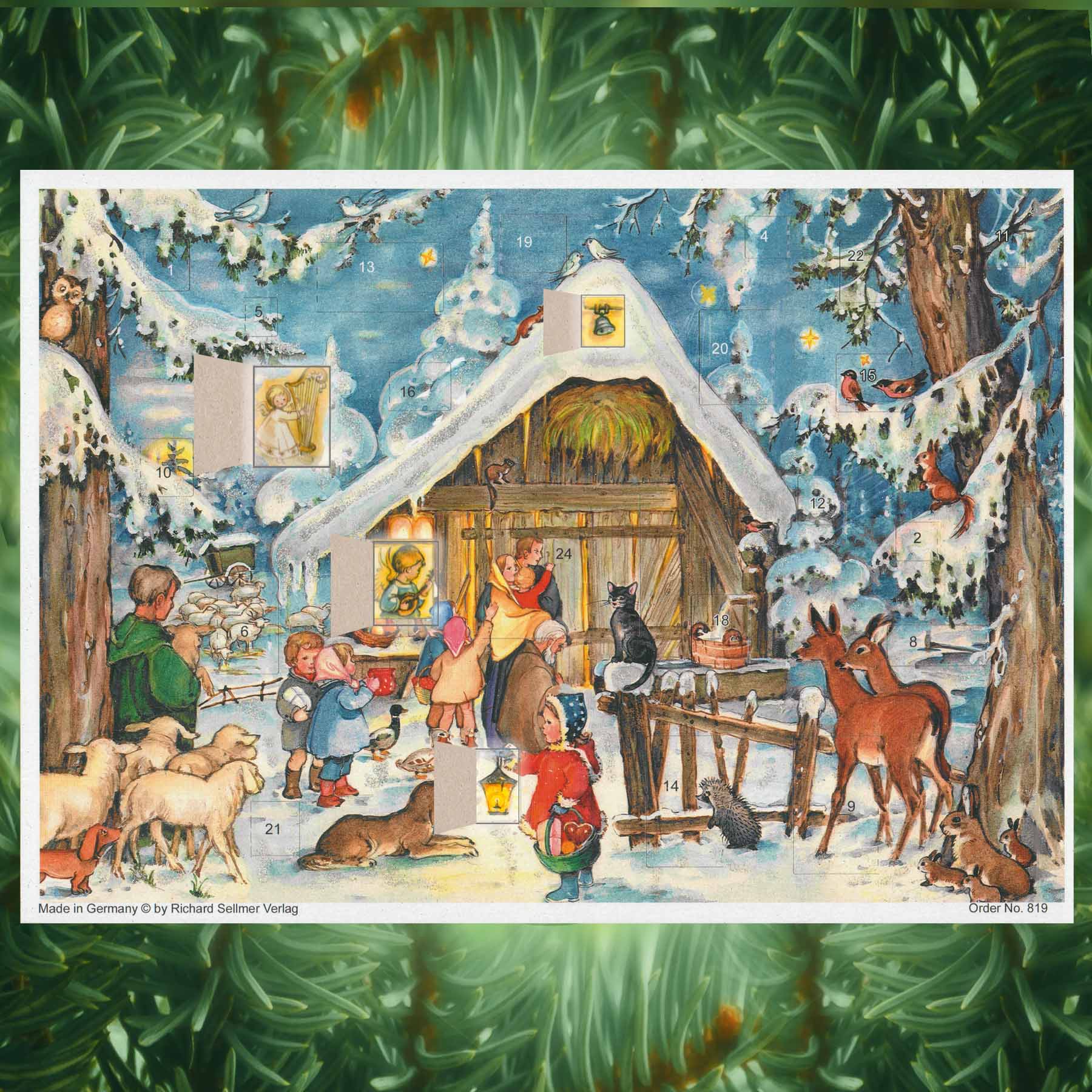 sellmer-verlag-adventskalender-a4-wir-warten-vor-dem-stall-krippenszene image 2