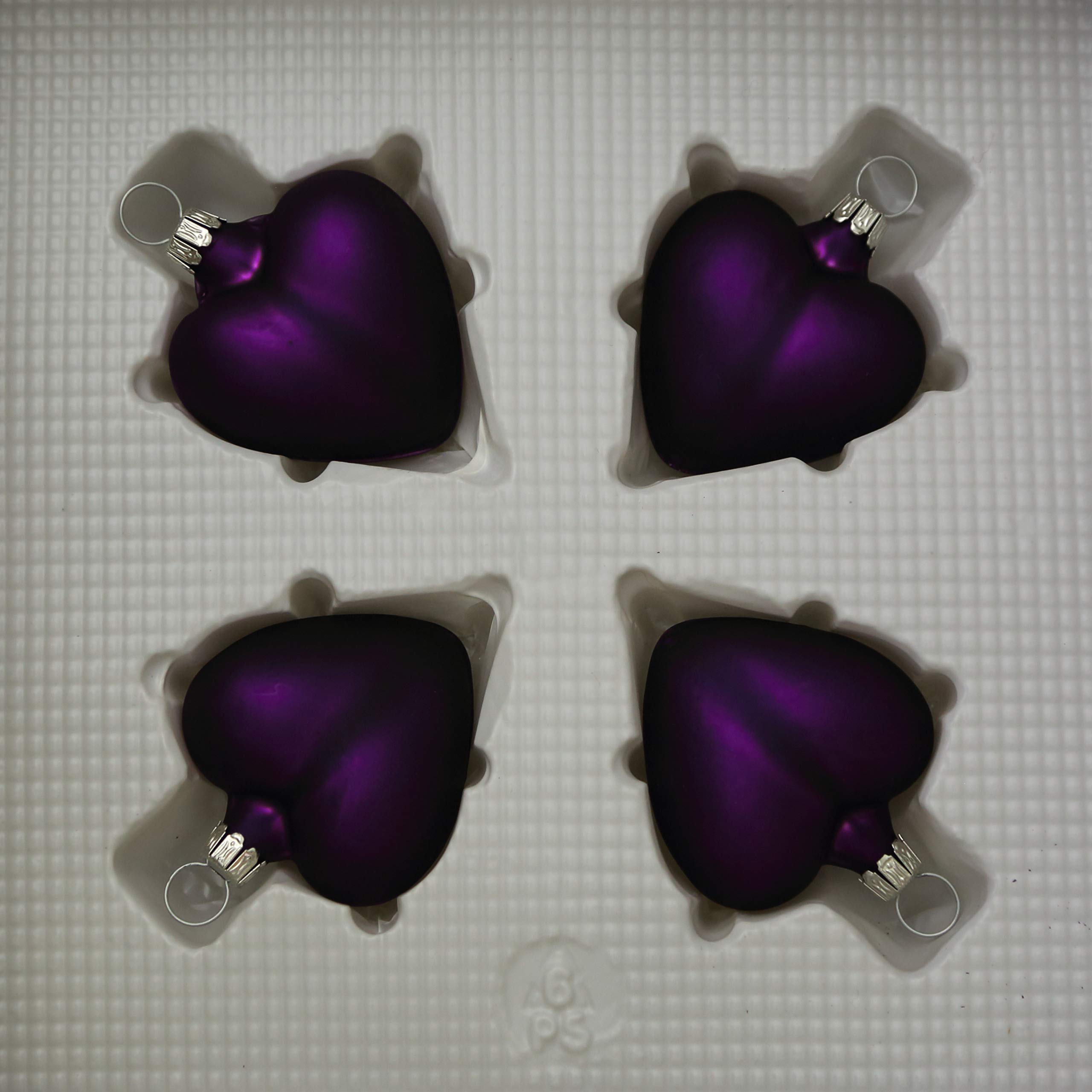 lauschaer-glas-christbaumschmuck-herzen-klein-lila-matt-4-st-ck image 2