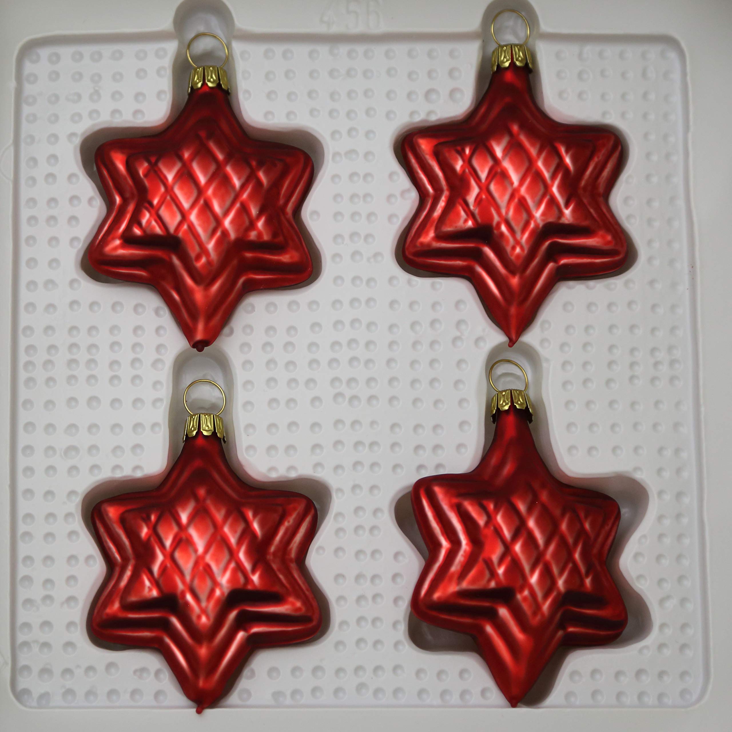 lauschaer-glas-christbaumschmuck-sterne-rot-matt-4-st-ck image 2