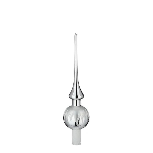inge-glas-festtagsfreude-baumspitze-7-x-30-cm-silber-glanz image 1