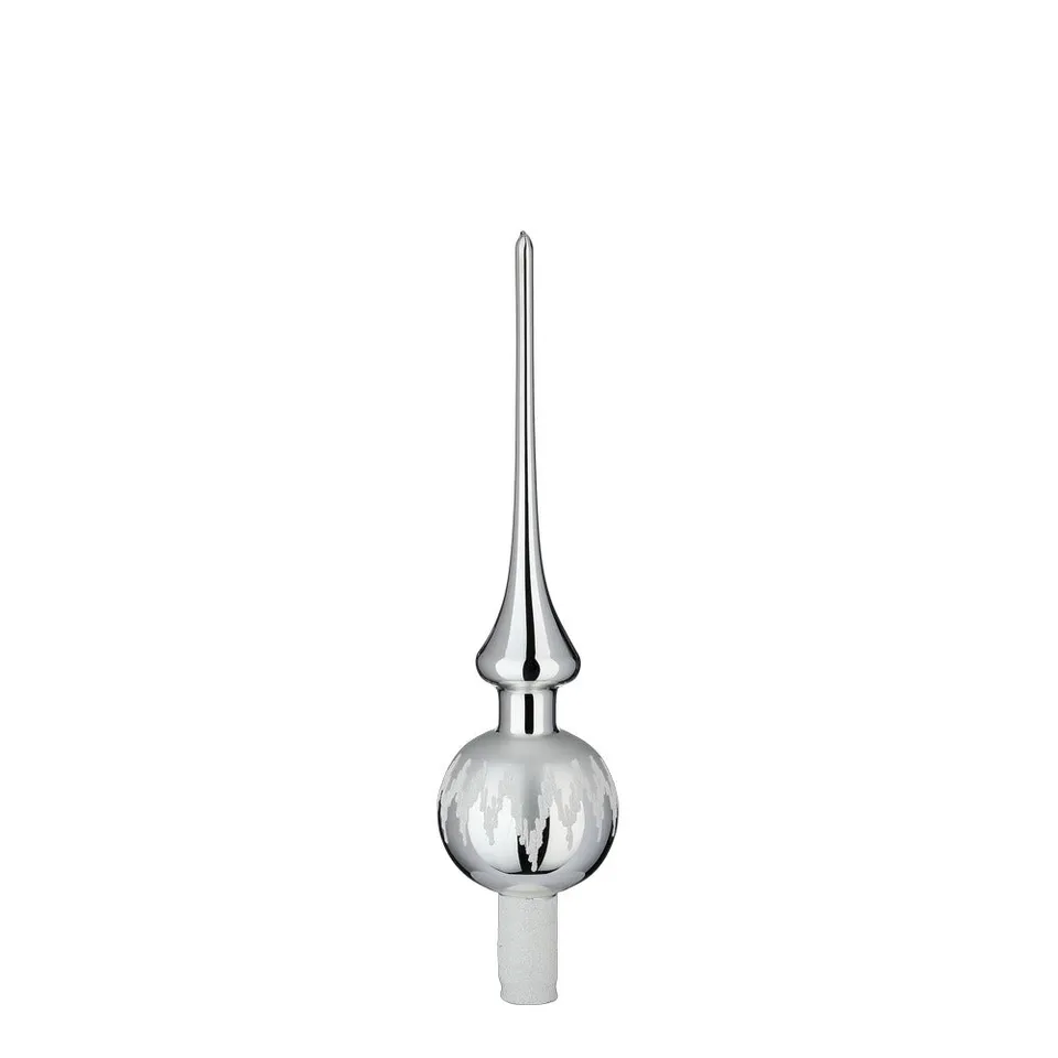 inge-glas-festtagsfreude-baumspitze-7-x-30-cm-silber-glanz image 1