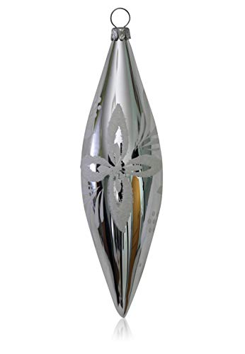 lauschaer-glas-oliven-silber-mit-wei-en-blumen-4-st-ck-christbaumschmuck-handdek image 7