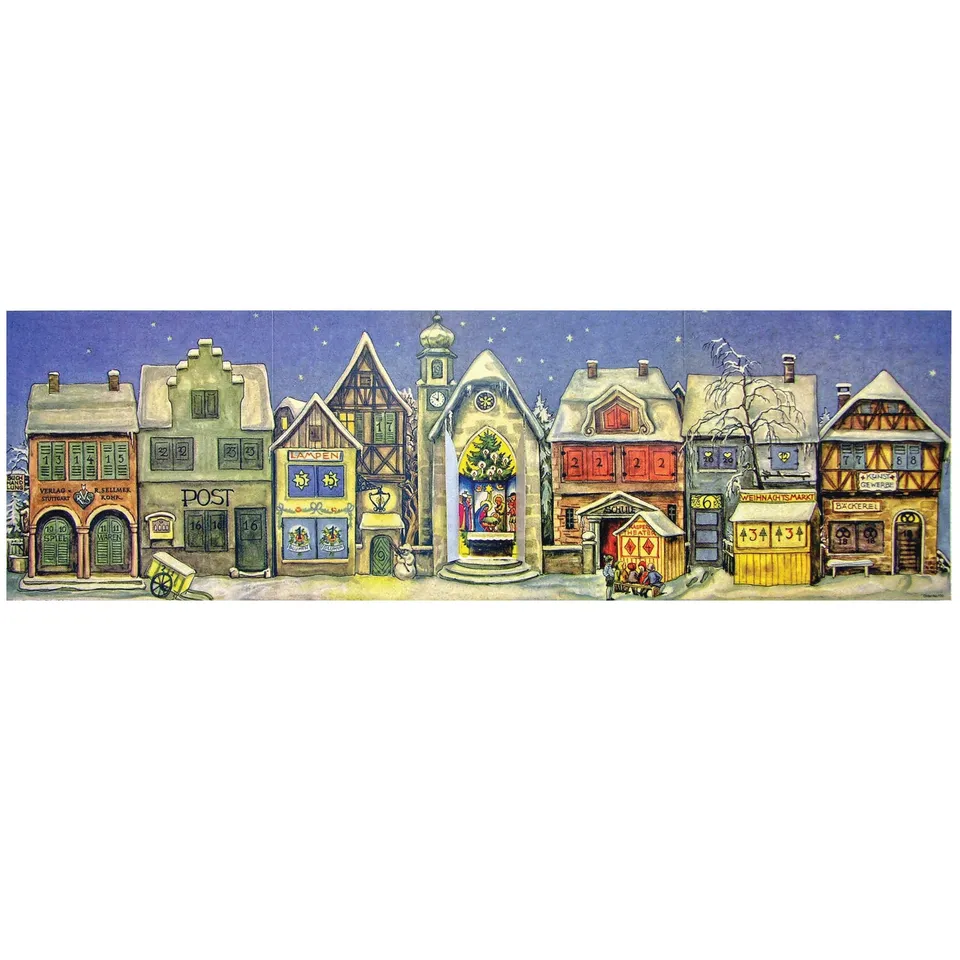 sellmer-verlag-adventskalender-die-kleine-stadt-von-1946-historisches-panorama image 1