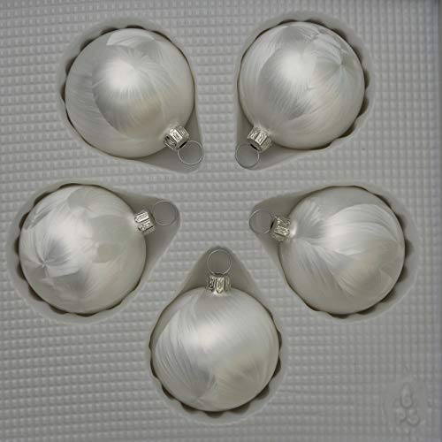 lauschaer-glas-christbaumkugeln-eislack-wei-5-st-ck-5cm-mundgeblasen image 8