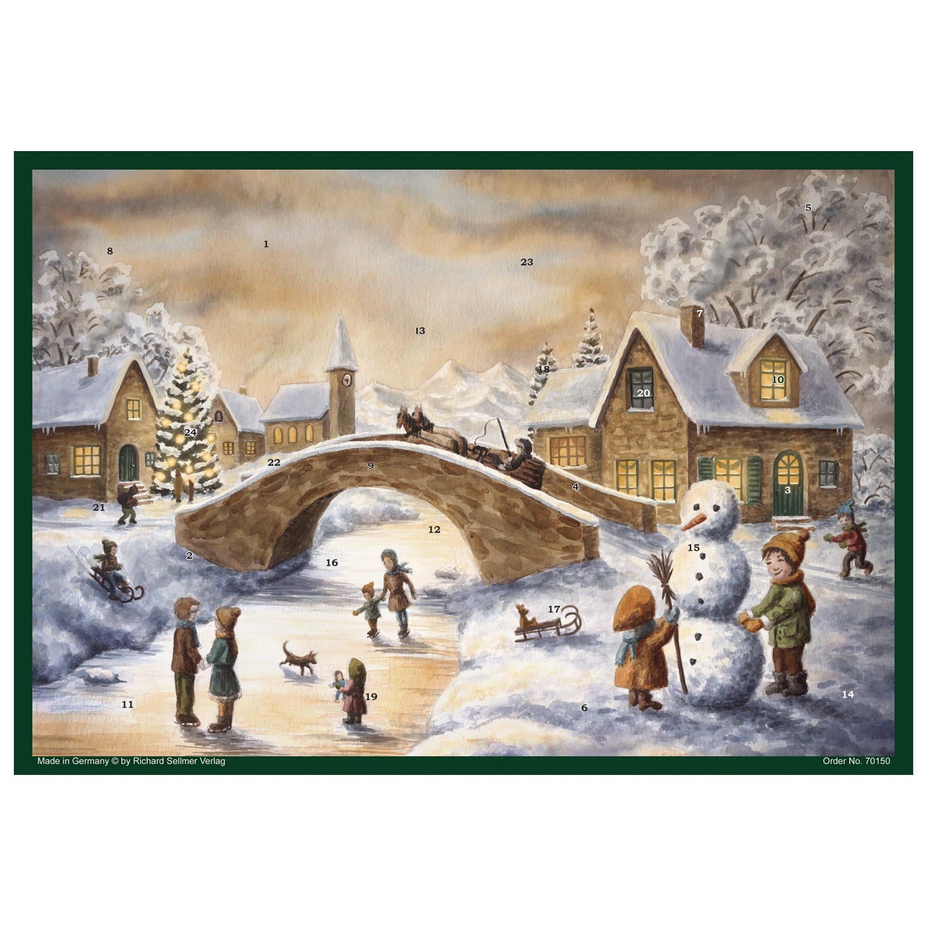sellmer-verlag-adventskalender-an-der-br-cke-winter-br-ckenszene-grossformat image 1