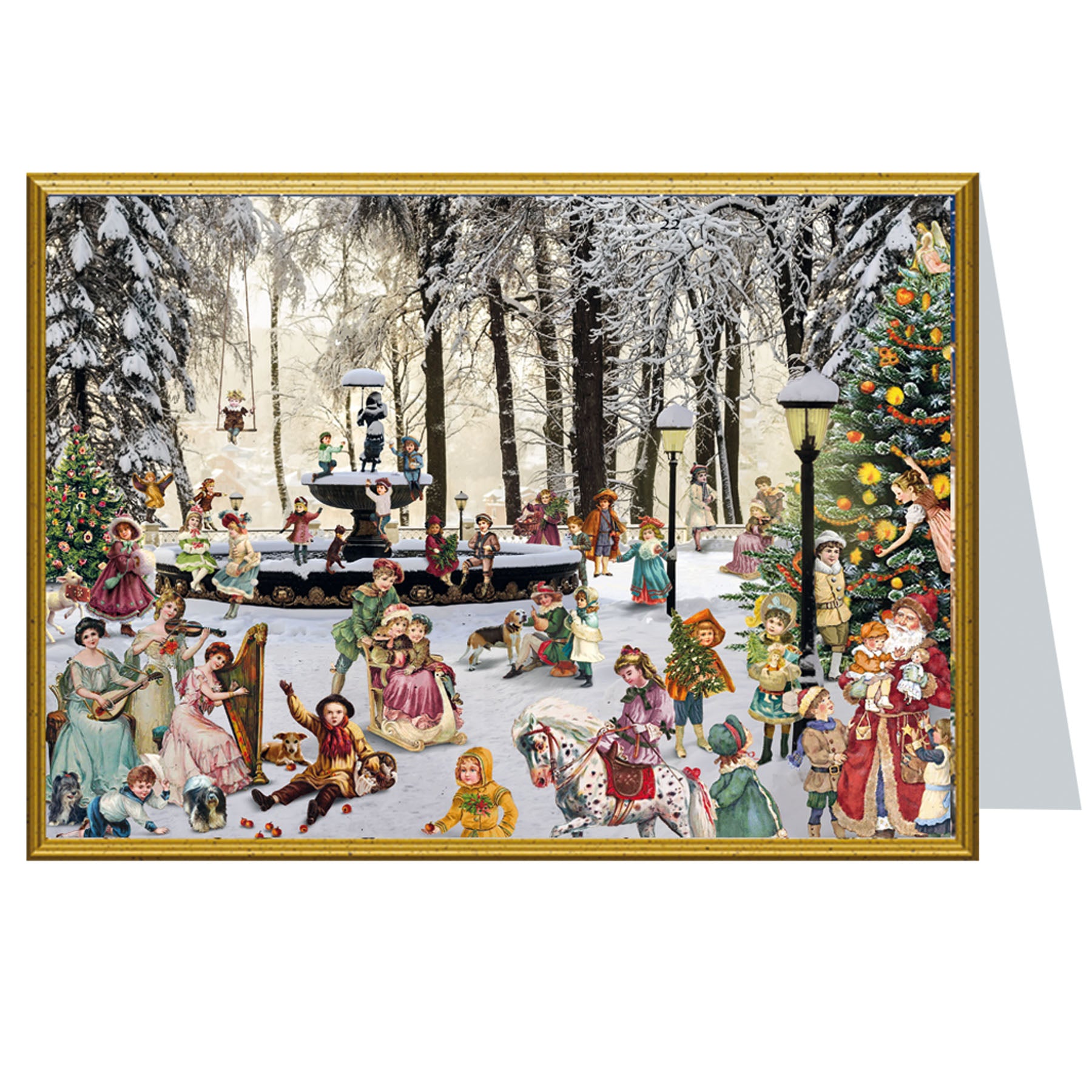 sellmer-verlag-weihnachtskarte-verschneiter-brunnen-b6 image 1