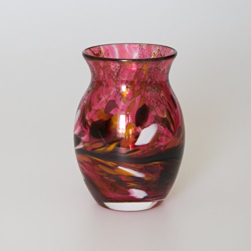 lauschaer-glas-vase-granulat-rubinrot-h-13-cm-mundgeblasen image 4