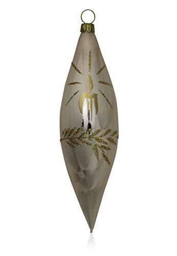 lauschaer-glas-oliven-eislack-champagner-mit-kerze-4-st-ck-l-11-5cm-handdekorier image 8