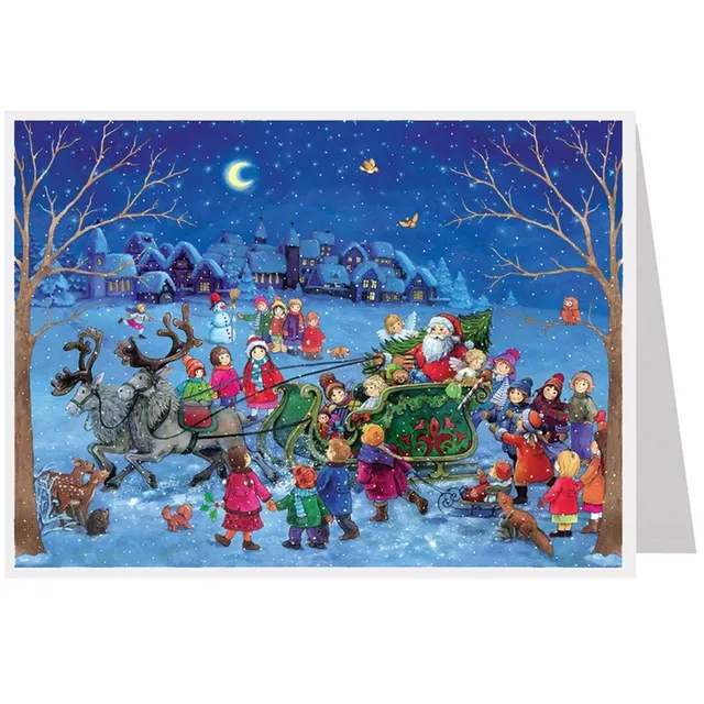 sellmer-verlag-postkarten-adventskalender-schlittenfahrt-mit-dem-weihnachtsmann- image 1