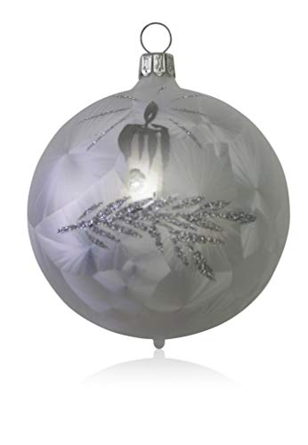lauschaer-glas-christbaumkugeln-eislack-wei-mit-kerze-5-st-ck-5-cm-mundgeblasen image 8