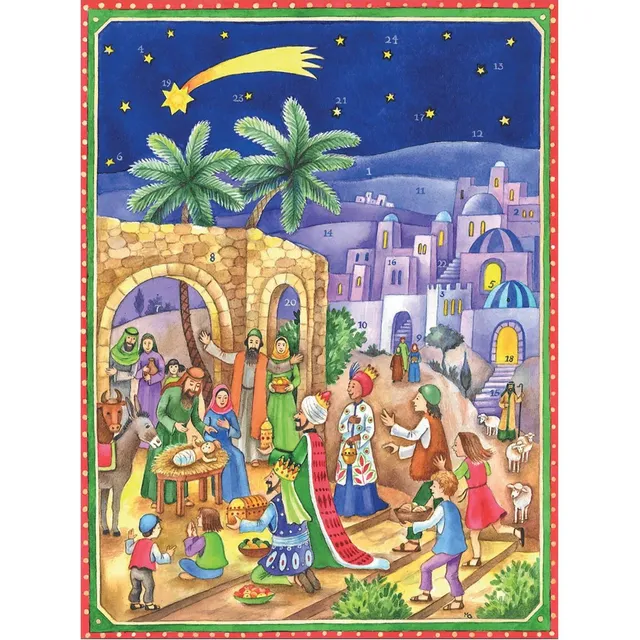 sellmer-verlag-adventskalender-an-der-krippe-von-bethlehem-gro-format image 1