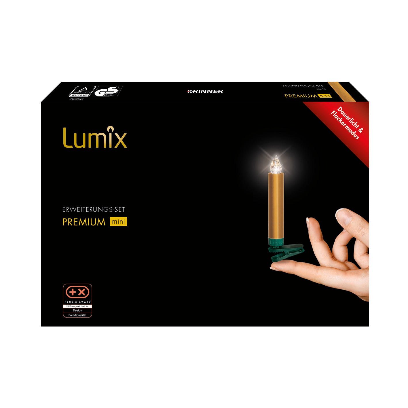 krinner-lumix-premium-gold-mini-erweiterung-6-goldene-led-baumkerzen image 1