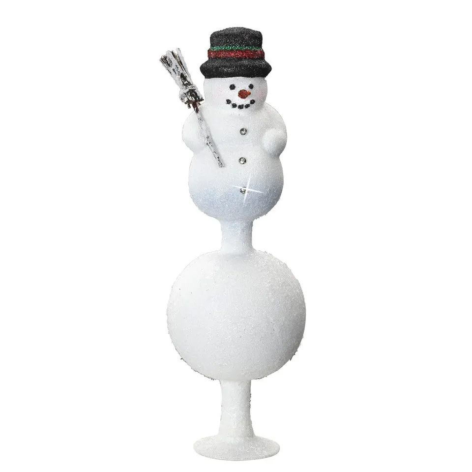inge-glas-glitzernder-schneemann-glasfigur-8-x-24-cm-wei image 1