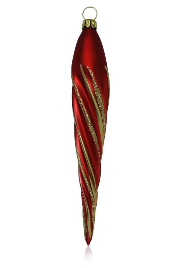 lauschaer-glas-christbaumschmuck-eiszapfen-d-nn-rot-glanz-matt-4-st-ck-mundgebla image 1