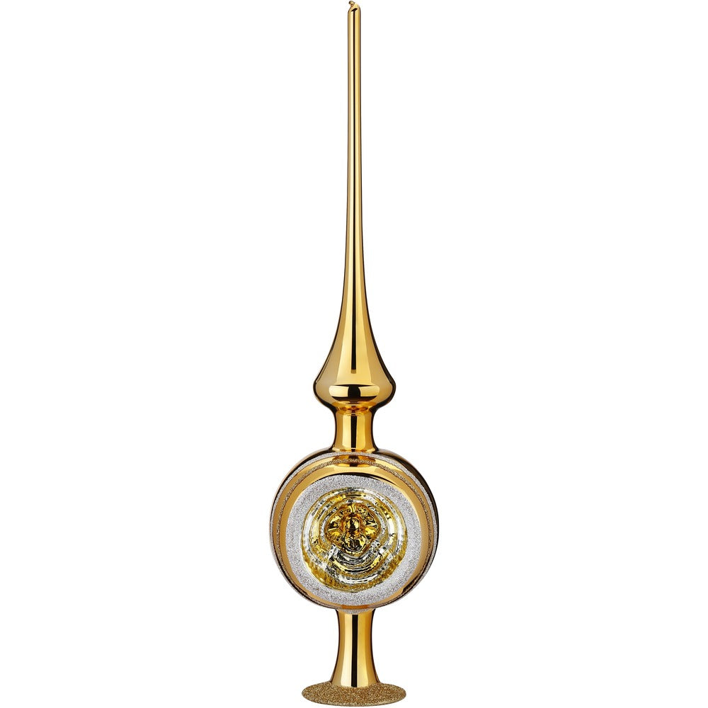 inge-glas-ornament-reflex-baumspitze-inkagold-glanz-33-cm image 1